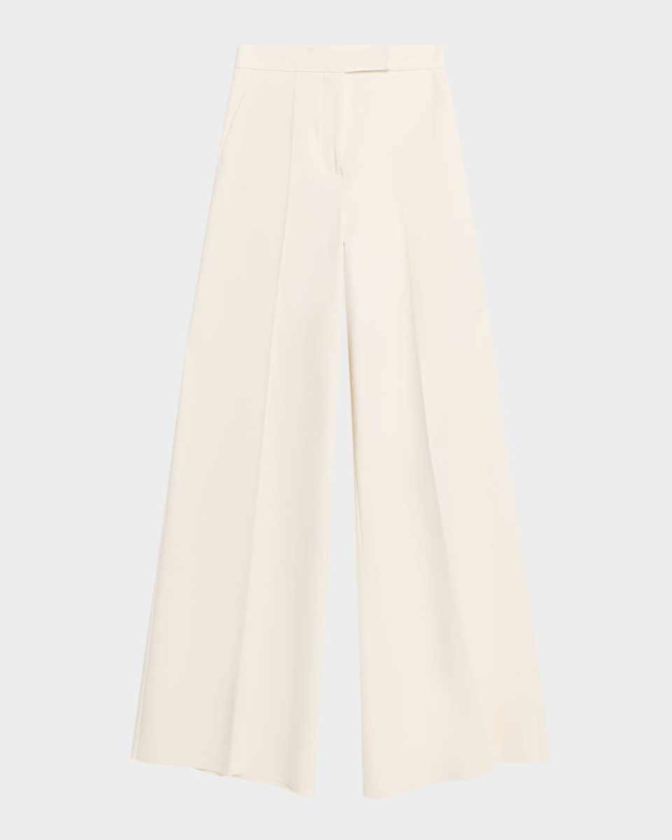 Cotton Wide-Leg Tailored Pants